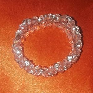 ATTRACTIVE GLASS PINK & DIAMOND BRACELET
